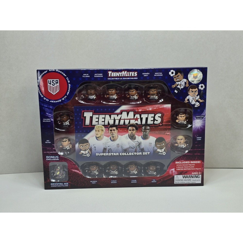 US Soccer TeenyMates Set + FIFA 2026 World Cup Mini Trophy Bundle New Sealed